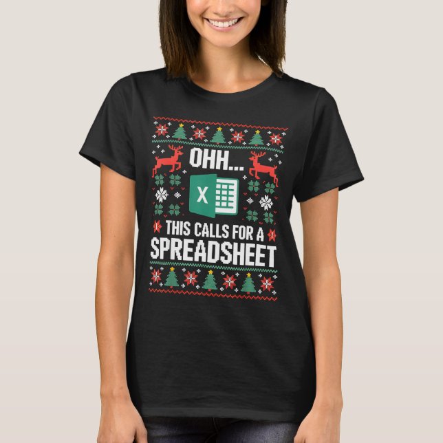 Oh This Calls For A Spreadsheet Christmas Sweater  (Anverso)