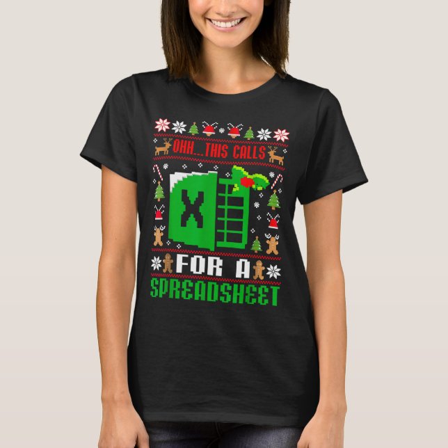 Oh This Calls For A Spreadsheet Christmas Sweater  (Anverso)