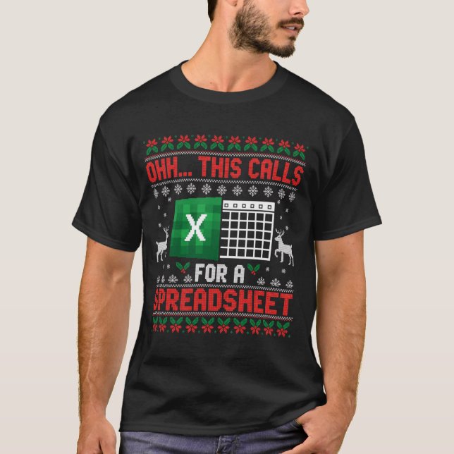 Oh This Calls For A Spreadsheet Christmas Sweater  (Anverso)