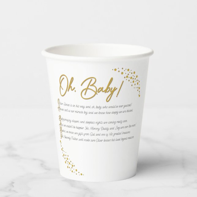 Oh, Vasos de Papel para Bebés (Anverso)