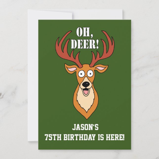 Oh Venado 75º cumpleaños invitación personalizada (Anverso)