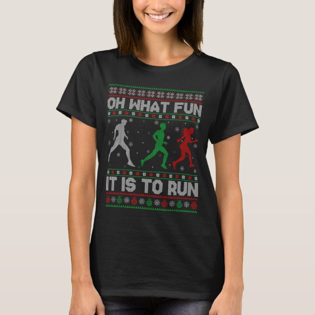Oh What Fun Is It To Run Ugly Christmas Sweater Ru (Anverso)