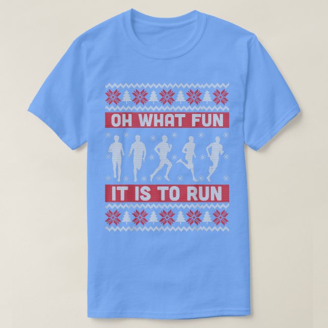 Oh What Fun It Is To Run Ugly Christmas Sweater Gi (Diseño del anverso)