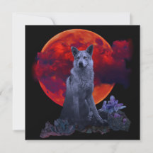 Oh Wolf Moon | Tarjeta Lobo Gótico