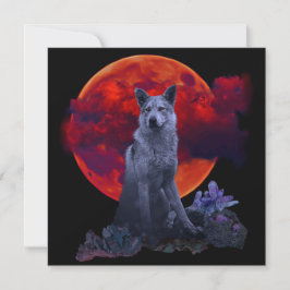 Oh Wolf Moon | Tarjeta Lobo Gótico