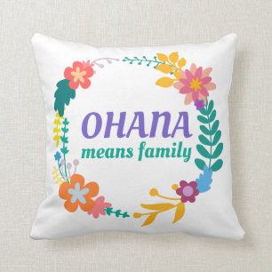 Ohana significa el Cojín decorativo de la familia