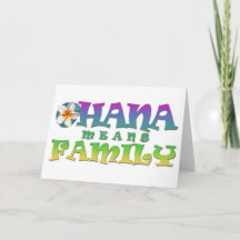 Ohana significa familia - Tarjeta en blanco para t