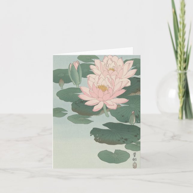 Ohara Kosen Flor Water Lily - Tarjeta en blanco (Anverso)