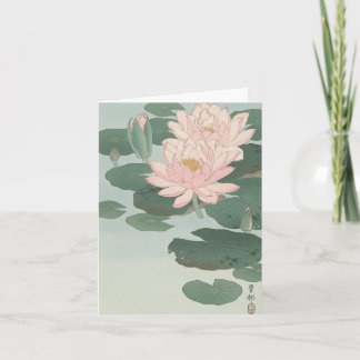 Ohara Kosen Flor Water Lily - Tarjeta en blanco