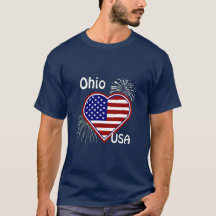 Ohio 4 de julio Fuegos artificiales camiseta de la