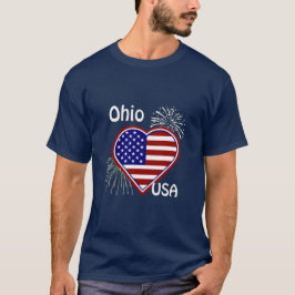 Ohio 4 de julio Fuegos artificiales camiseta de la