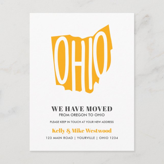 OHIO Hemos movido la nueva dirección Nueva postal  (Anverso)