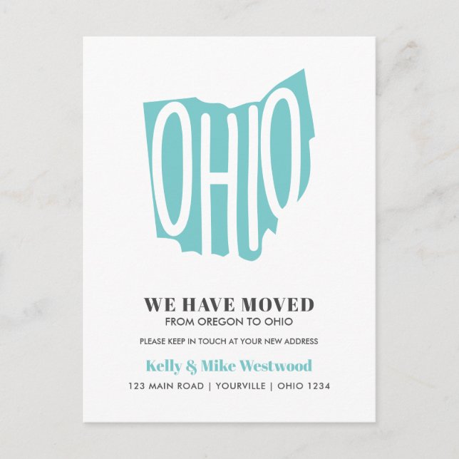 OHIO Hemos movido la nueva dirección Nueva postal  (Anverso)