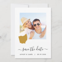 Ohio Map Photo Wedding Guardar la tarjeta de fecha