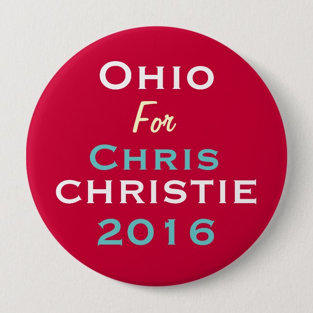 Ohio para el botón 2016 de CHRISTIE Caampaign de (Anverso)
