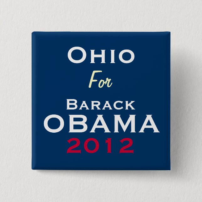 OHIO para el botón de la campaña de OBAMA 2012 (Anverso)