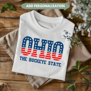 Ohio Patriótico La camiseta del Personalizado del 