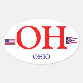 Ohio* Pegatina de Oval al estilo euro