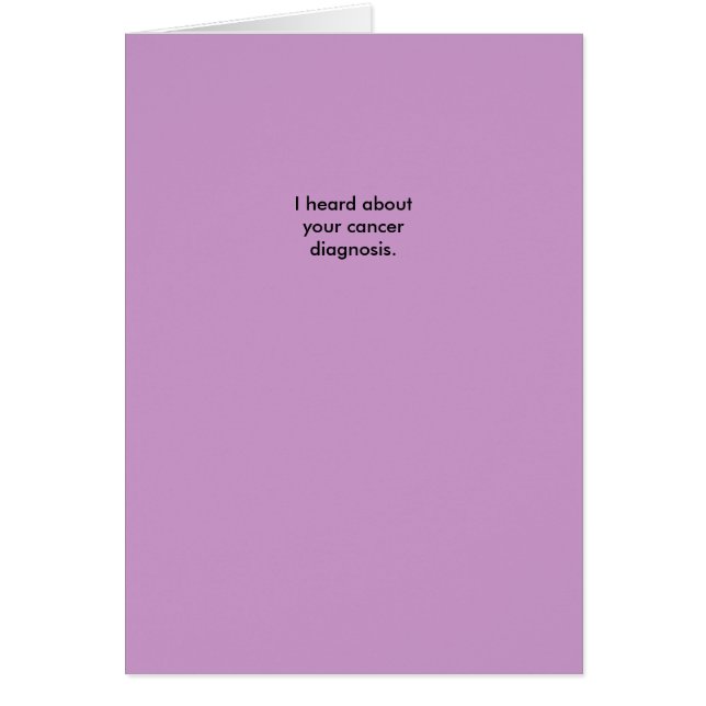 Oí hablar su diagnosis del cáncer (Frente)