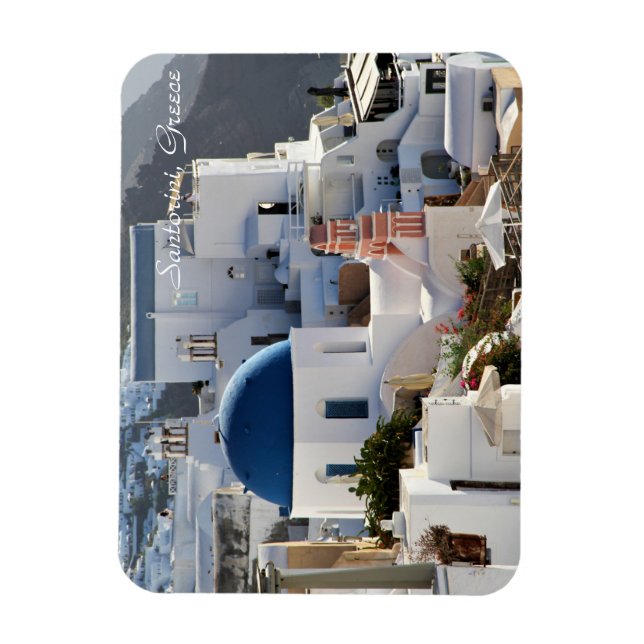 Oia, Santorini Grecia, fotografía, imán (Vertical)
