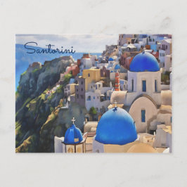 Oia, Santorini. Postal de pintura de Grecia