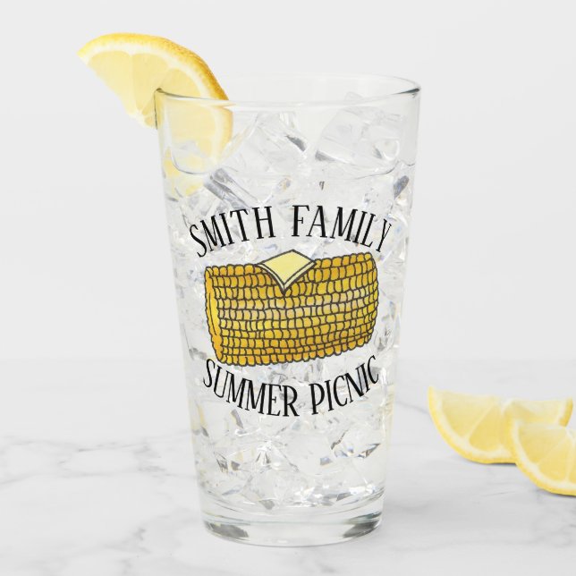 Oído amarillo de maíz en picnic de la familia Cob (Anverso (hielo))