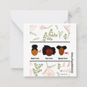 Oiga el amor, vea el amor, hable la tarjeta plana