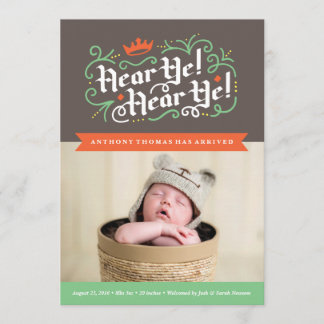 ¡Oiga, sí! ¡Oiga, sí! Anuncio de nacimiento en car