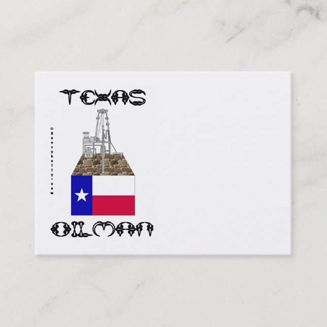 Oilman de Tejas, tarjetas de visita, aceite, gas, (Anverso)