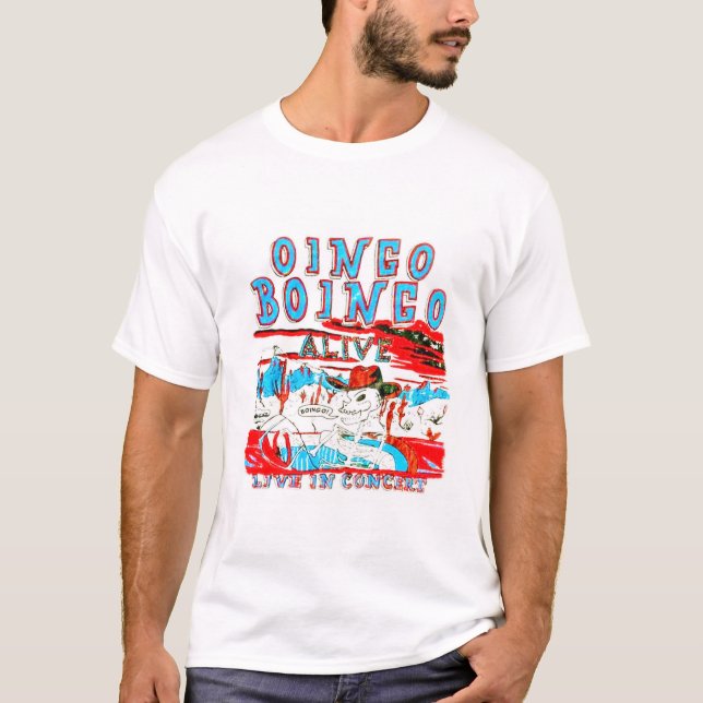 Oingo Boingo en vivo en la camiseta blanca del con (Anverso)