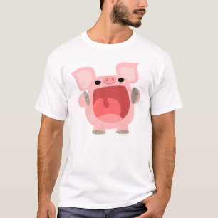 "OINK!!!" Camiseta linda de los niños del cerdo