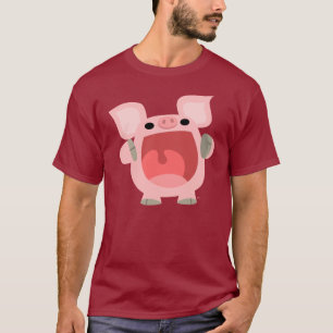 "OINK!!!" Camiseta linda del cerdo del dibujo