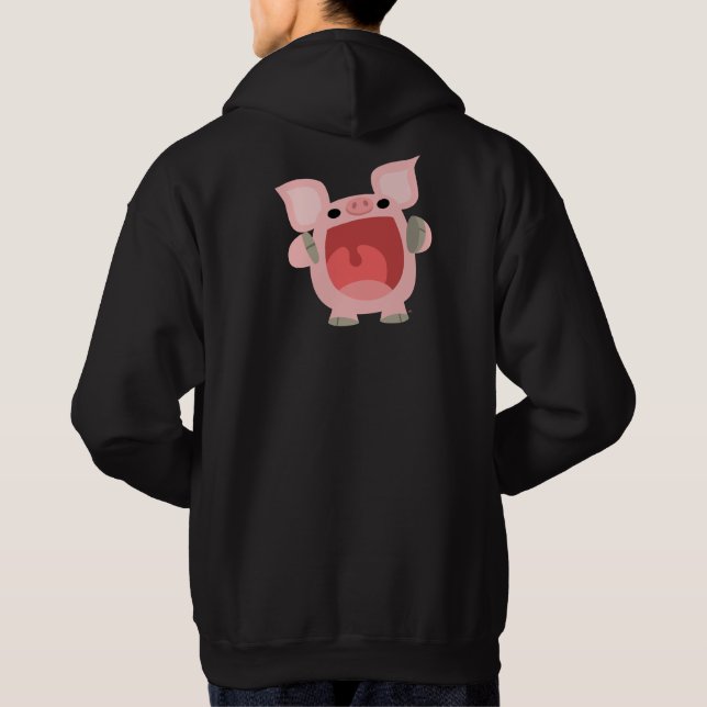 "OINK!!!" Cute Cartoon Pig Sudadera con capucha (Reverso)