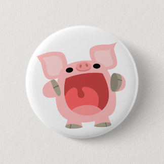 "OINK!!!" Insignia linda del botón del cerdo del