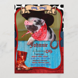 Oink Oink - Invitación de cerdo