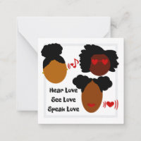 Oír amor, ver amor, hablar amor tarjeta plana