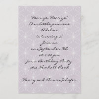 "Oír sí, oir sí" Invitación espumosa morada