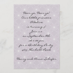 "Oír sí, oir sí" Invitación espumosa morada