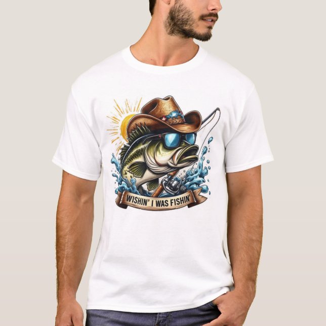 Ojalá estuviera pescando camiseta (Anverso)
