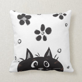 Ojeada linda un Cojín decorativo del gato del