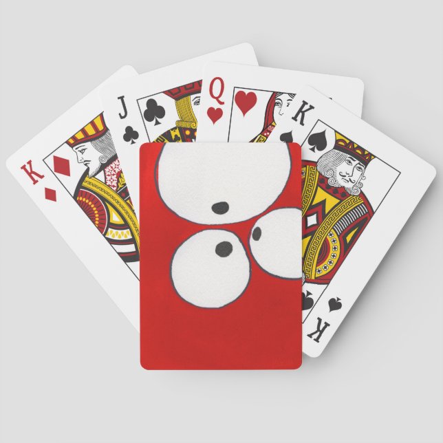 Ojo a ojo, rojo, cartas de juego (Reverso)
