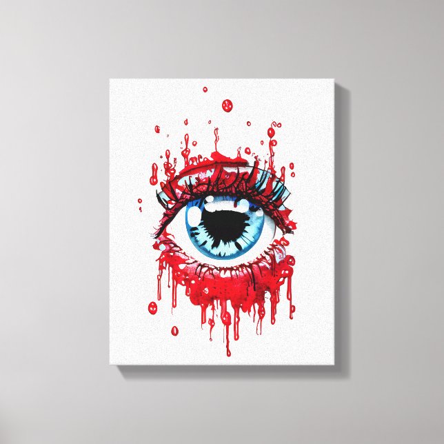 Ojo azul goteo Horror de sangre arte de gótico osc (Anverso)