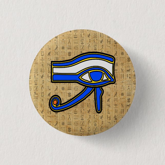 Ojo Azul Horus En El Botón Jeroglífico (Anverso)
