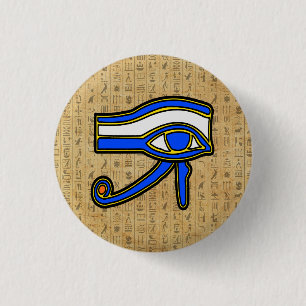 Ojo Azul Horus En El Botón Jeroglífico