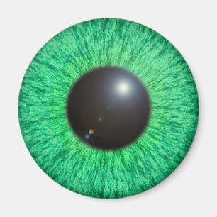 Ojo azulverde con el imán de la llamarada