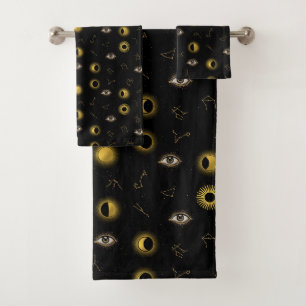 Ojo Celestial Negro Oro y Ojo Zodiaco Luna