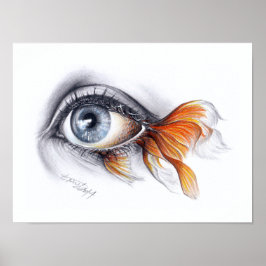 Ojo con cola de pescado Arte de dibujo surrealista