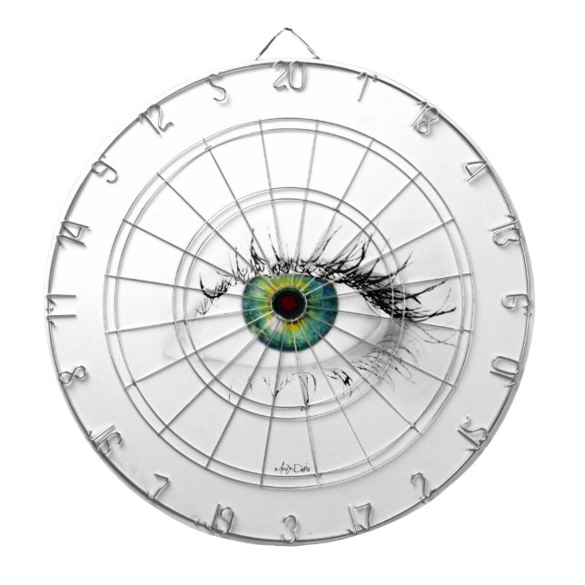 ojo de dardo único azul verde tablero moderno dive (Frente)