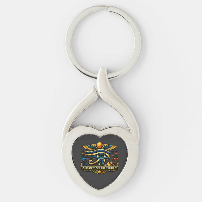 Ojo de Horus Antiguo Egipto Llavero Corazón (Anverso)