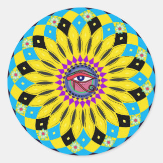 Ojo de Horus Sunflower Mandala Pegatina de arte